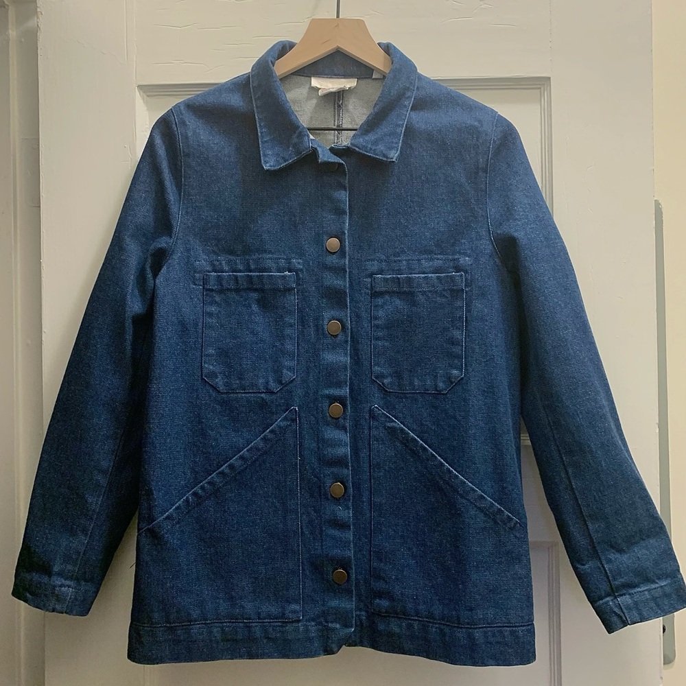 CARLEEN denim patchwork chore jacket M